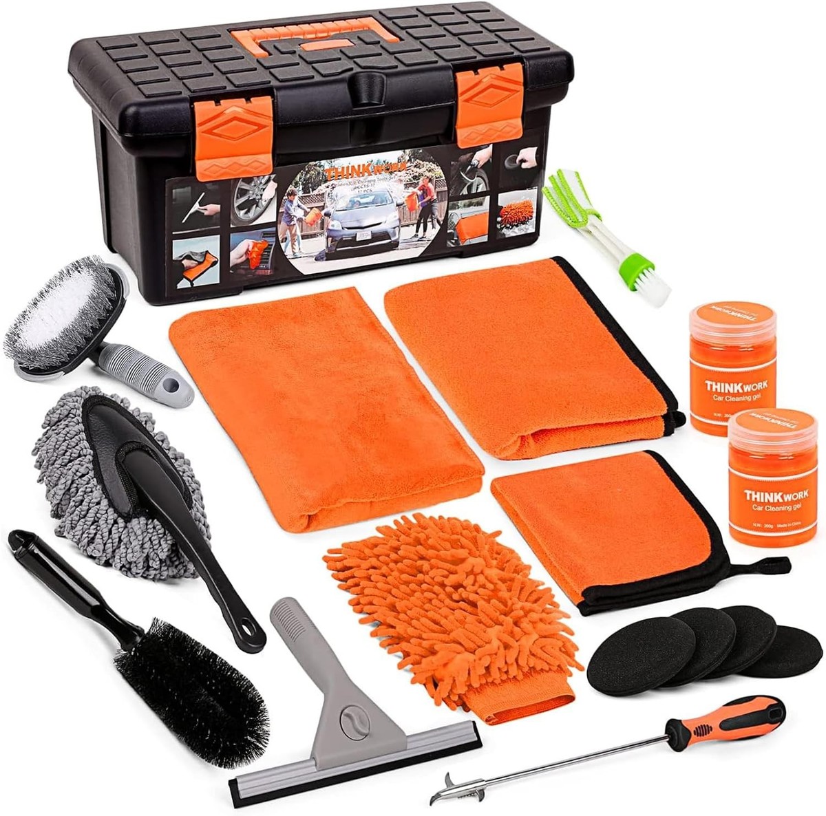 THINKWORK Car Cleaning Kit, Washing Kits for Vehicles, Orange | eBay