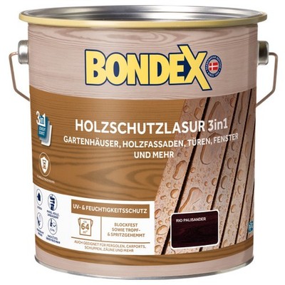 Bondex Holzschutzlasur 3in1 4 L rio-palisander  Holzschutzlasur