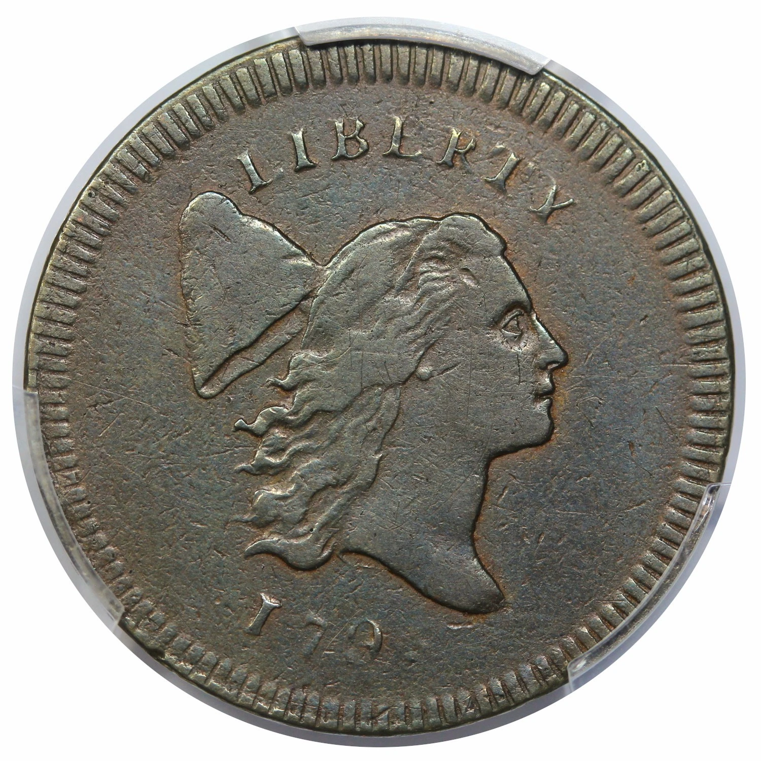 1795 Liberty Cap Half Cent, No Pole, scarce C-5b, R4, PCGS VF30