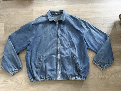 Vintage Polo Ralph Lauren Made In USA Oversized Denim Bomber Jacket - Size XL