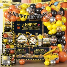 287Pcs Construction Birthday Party Supplies, 25 Construction Theme Tableware,...