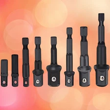 8Pcs Socket Adapter Impact Hex Shank Drill Bits Power Extension Bar 1/4 3/8 1/2