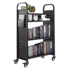 VEVOR Rolling Library Book Cart,330 lbs Capacity,30.3 x 15 x 48.0-Inch Library C