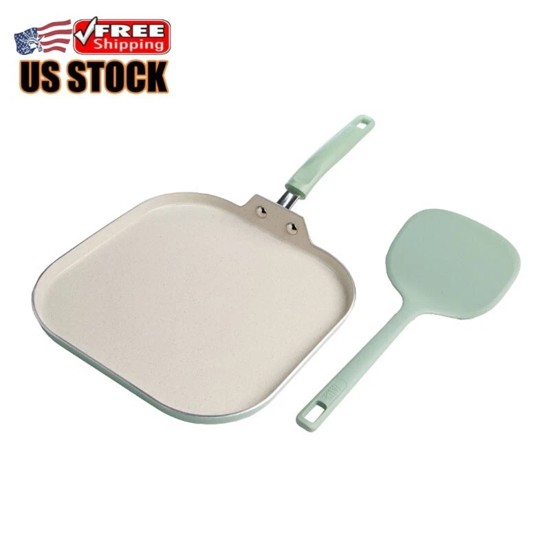 10 in. Square Non-Stick Aluminum Griddle Pan Healthy Cooking Dishwasher Safe