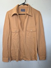 Pendleton Virgin Wool Men Medium Brown 1/4 Zip Pullover Sweater 7161