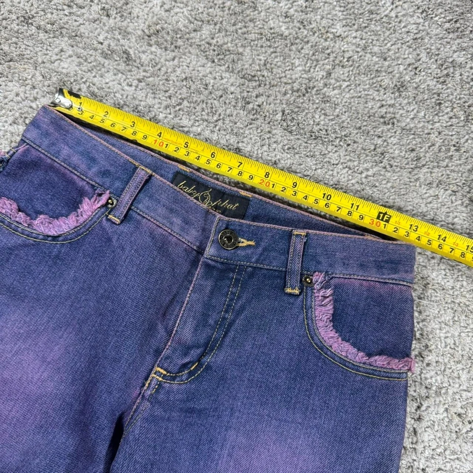 Y2K 2000’s Baby Phat Embroidered Fringe Grunge Punk Skater Short Denim Shorts - Image 3 of 4