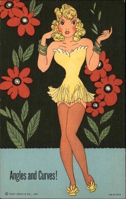 Beautiful Woman & Lovely Ladies: Pinup & Bathing Beauty 121 Vintage Postcard