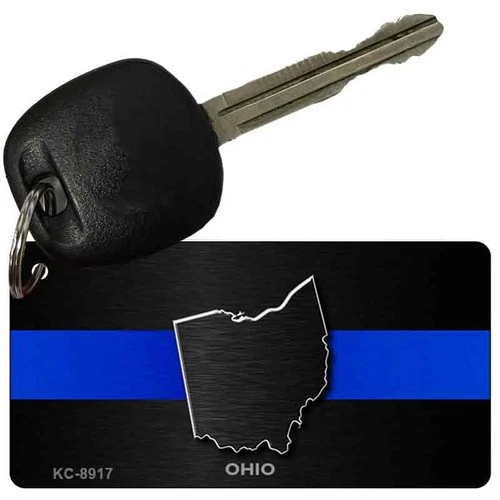 OHIO THIN BLUE LINE POLICE Aluminum Metal Keychain ~ BUY 2 GET 1 FREE!