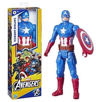 Hasbro marvel avengers, titan hero captain america, action figure 30 cm - Immagine 4