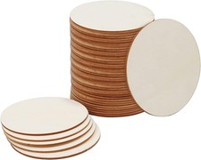 30 Pieces 4" Inch Unfinished Round Wood Discs for Crafts Wooden 4inch 30PCs 