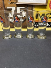 SOUTH PACIFIC Export Lager  6 3/4” Gold Rimmed Beer Pilsner Glasses (4)