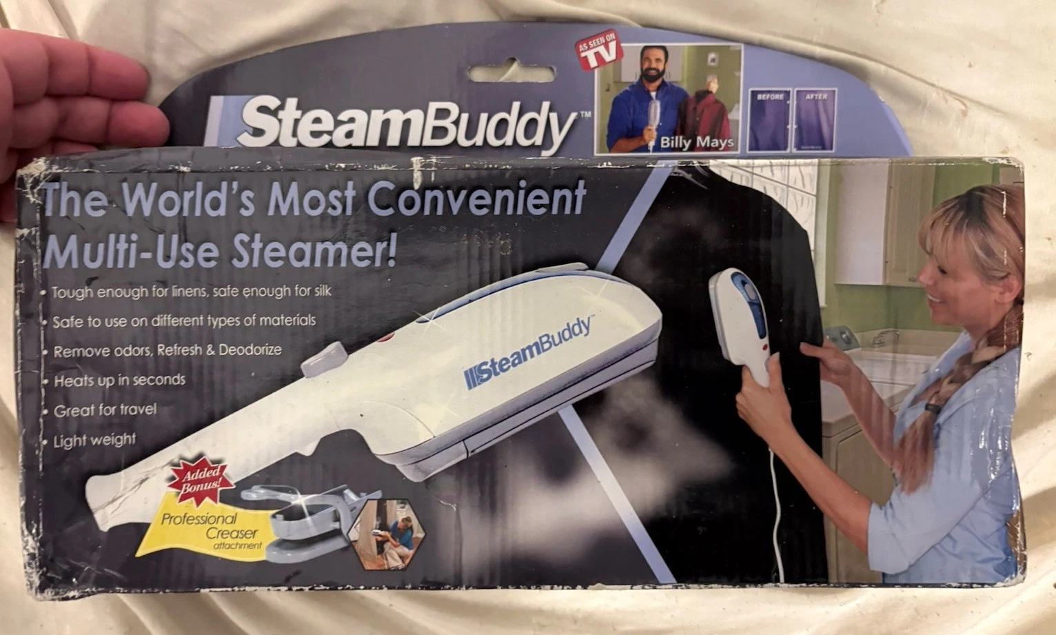 STEAMBUDDY RER HANDHELD CLOTHES GARMENT STEAMER WITH CREASER HOME/TRAVEL