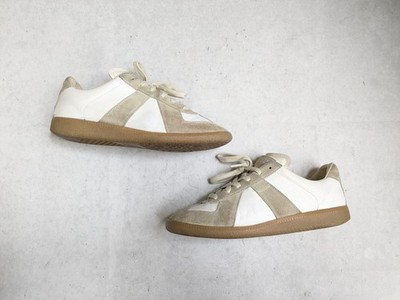 Maison Margiela GAT Sneakers Women 7 37 Gray White Suede Leather Gum Low Tops