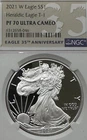2021 W Prf Silver American Eagle• NGC PF 70 UCAM • Heraldic Eagle T-1• 35th Anni