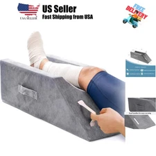 Memory Foam Leg Support and Elevation Pillow w/Dual Handles for Surgery, Inju...