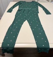 WonderShop Kids 12 Green Cotton 2pc Long Sleeve Christmas Pajama Set