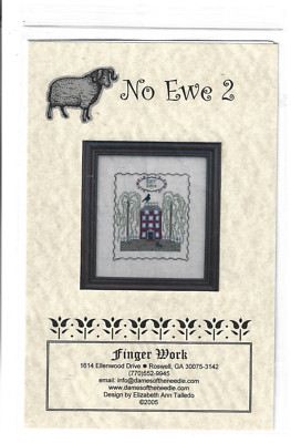 No Ewe 2 Finger Work SAmpler House Weeping Williow Trees Cross Stitch Chart