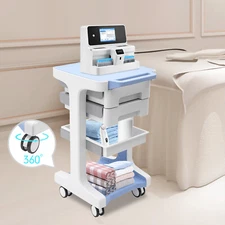 3 Tire Beauty Salon Cart Salon Trolley Cart with 2 Drawers and Holders Modern