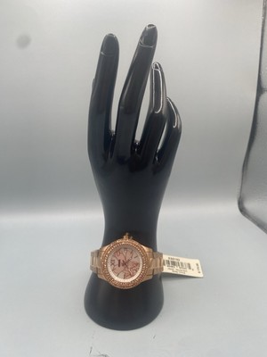 Fossil Women's Stella Three Hand, Rose Gold Tone Bracelet Watch New With Defects