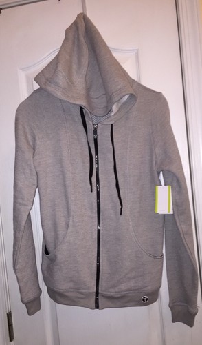 Nwt Trina Turk Freizeit Grau Sexy Netz Rücken Kapuze SPORTS Jacke Damen M - Picture 4 of 7