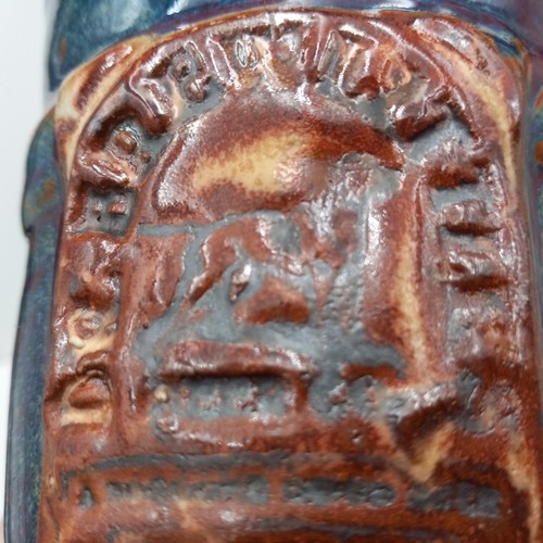 Art Studio Hand Crafted Stoneware Mug Wheel Thrown Blue/Brown Earth Tone Glaze - Picture 9 of 10