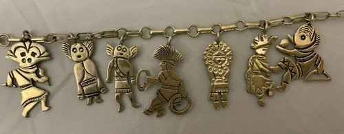 Vintage 925 Sterling Silver Native American Kachina Dancers Tribal Necklace - Picture 6 of 7
