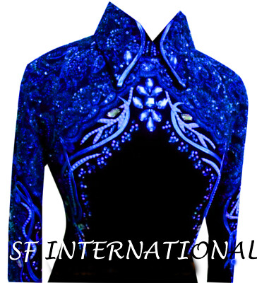 Western Pleasure Royal Blue With Black Base Horsemanship Shirt, Show Show  Jacket | eBay