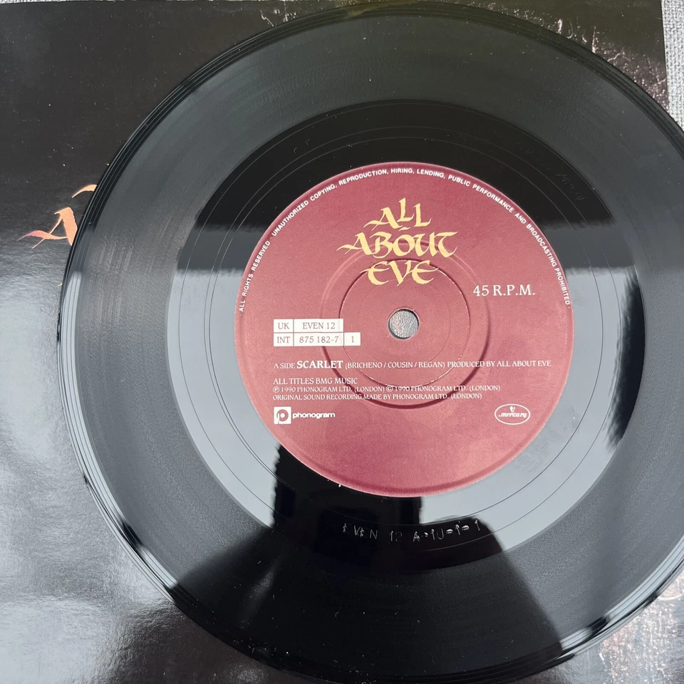 All About Eve – Scarlet (1990 UK 2-track 7" Vinyl) - Image 2 of 2