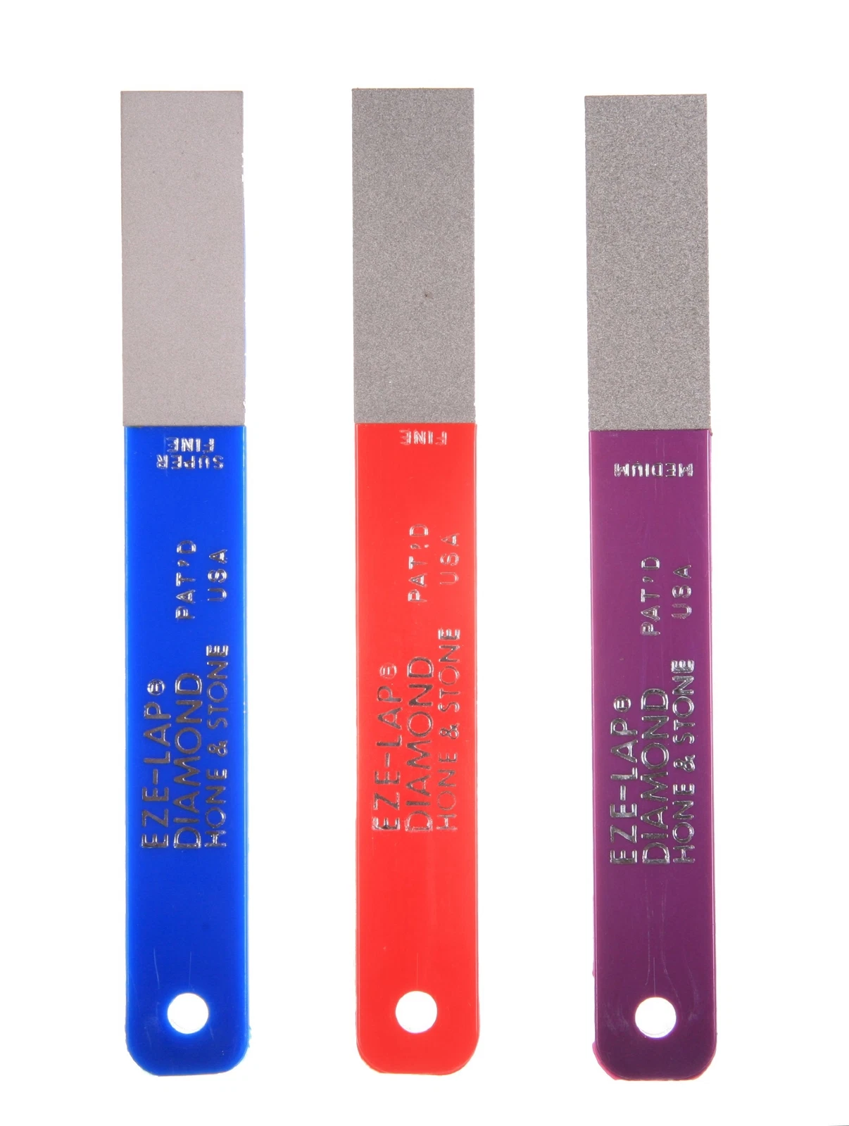 Eze Lap Diamond Knife Sharpener Set 1200 600 400 Grit Paddle Tools Made in USA