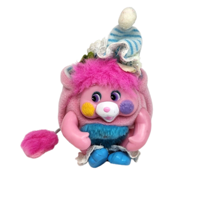 VINTAGE 1986 MATTEL POCKET POPPLES CRIBSY PINK MINI STUFFED ANIMAL