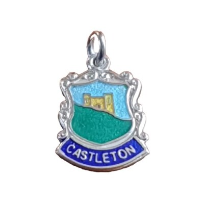 CASTLETON Silber Reise Schild Emaille Charm