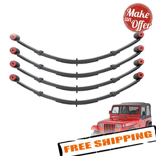 Pro Comp Front & Rear 4" Lifted Leaf Springs w/ Bushing 19871995