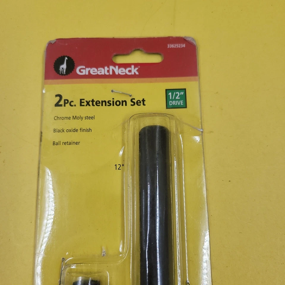 Great Neck 33625234 2 Pc. Impact Grade 6" 12" inch Extension Set 1/2" Drive nos - Image 2 of 4