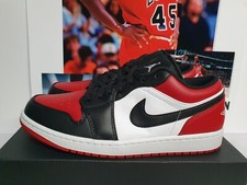 Nike Air Jordan 1 Low BRED TOE Uomo UK 9 EUR 44 (553558 612)