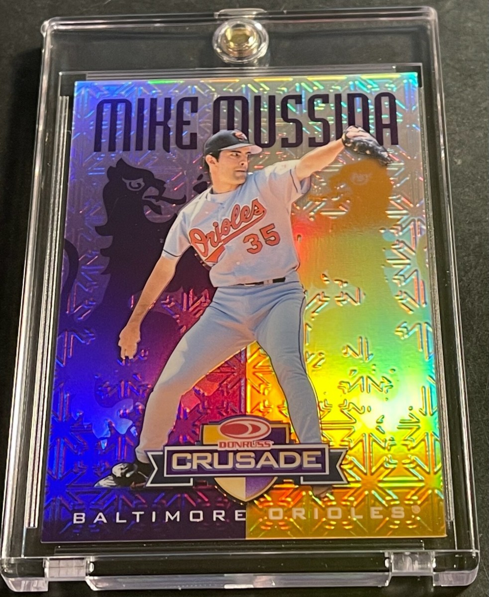 1998 MIKE MUSSINA #11 DONRUSS CRUSADE PURPLE 02/100 ORIOLES HOF 