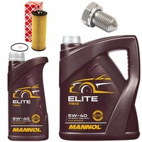 MotoröL Filter Set Mannol 5W40 Api 6 Liter + Schraube FüR Skoda Superb I 2.5 Tdi