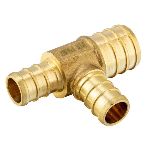 EFIELD 25 PCS 3/4"x1/2"x1/2" PEX REDUCING TEE BRASS CRIMP FITTINGS, LEAD FREE