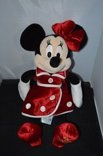 2014 Disney Store Christmas Minnie Mouse Red Dress 15" Plush Toy F5