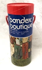 1971 Bondex Boutique Appliqué Kit Iron On Includes Hippie Patterns and Fabric