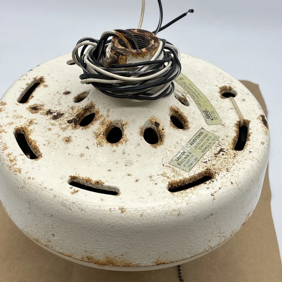 Nonworking Hunter Original Ceiling Fan Motor White Cast Iron Mod 23827A As-is - Image 3 of 4