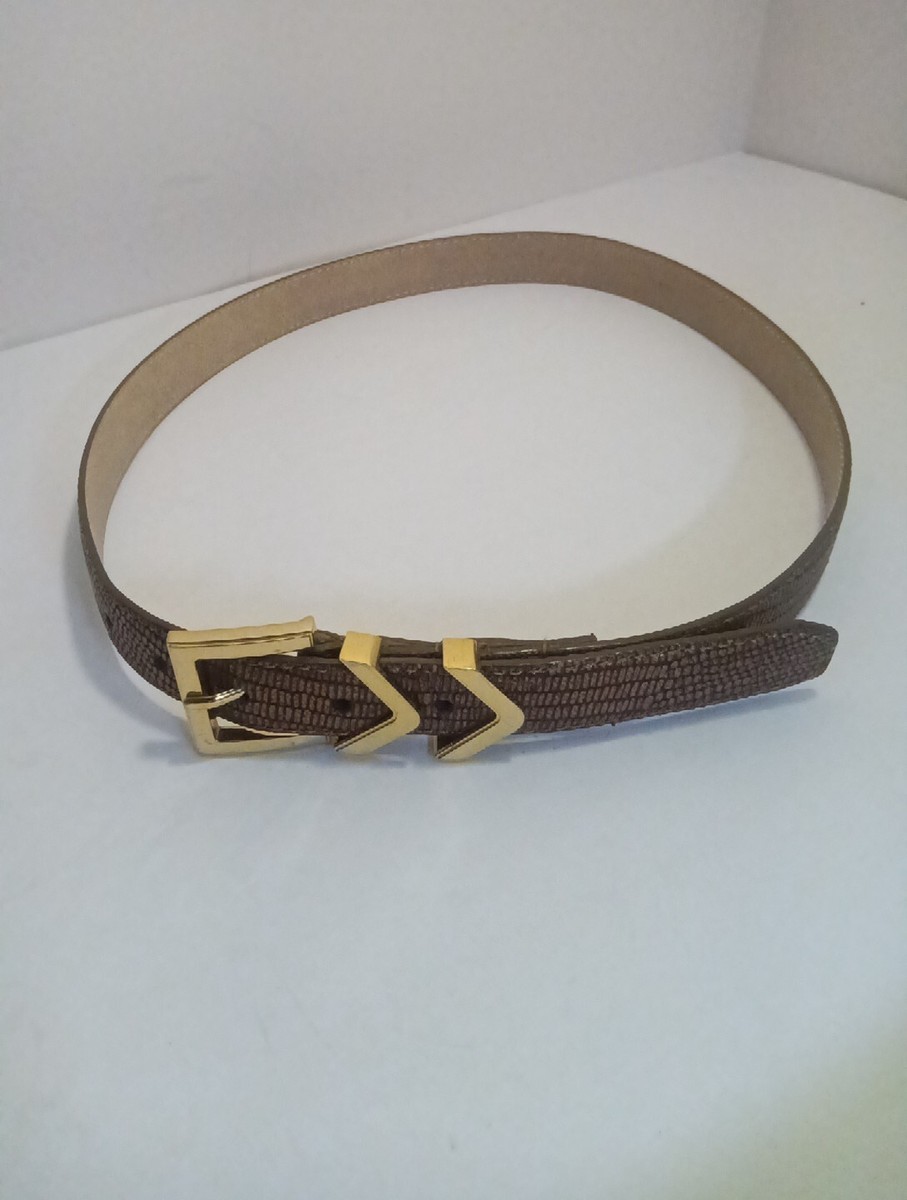 Vince Camuto Womens Belt Gold Snake Skin Embossed Leather  display picture 1