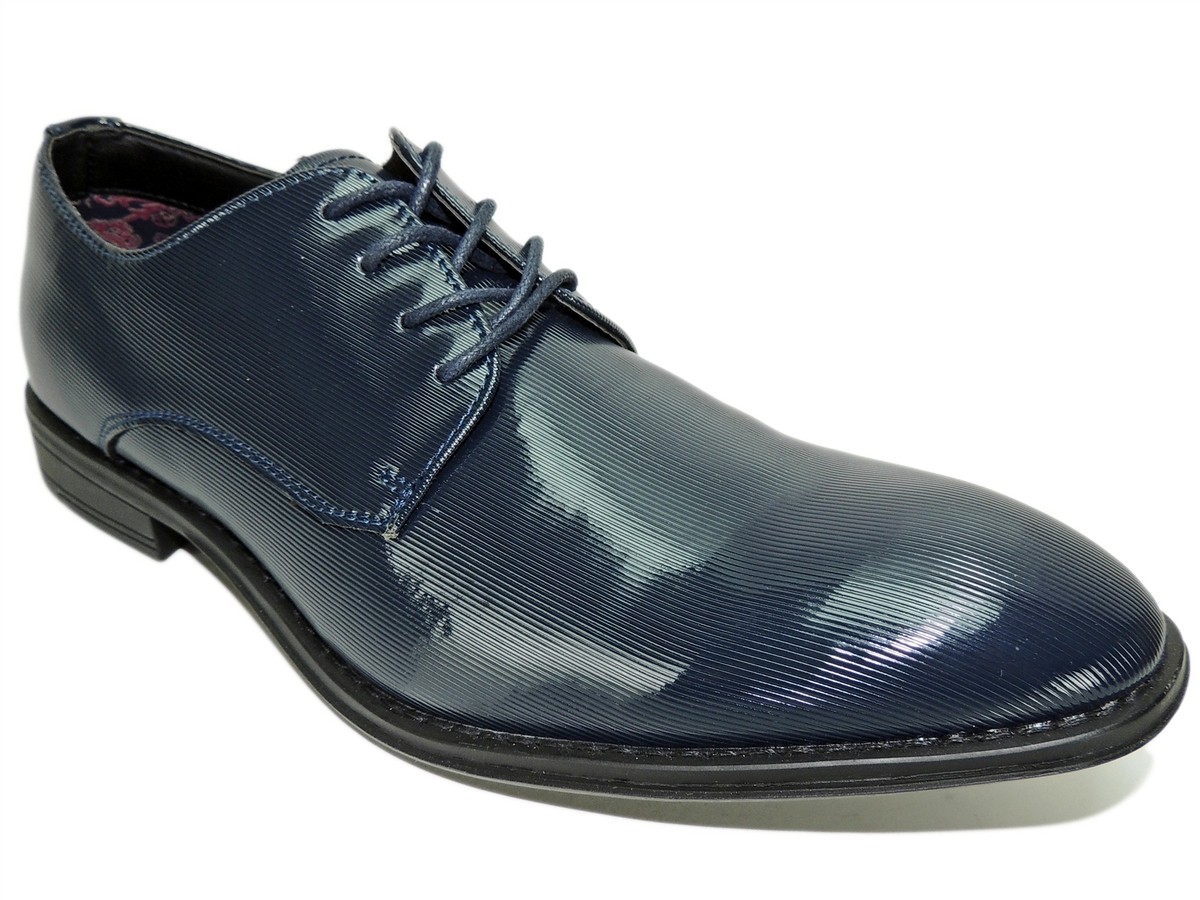 Steve Madden Navy Leather Cap-Toe Derby with Perforated Vamp HASEN Black Leather Men main image 3