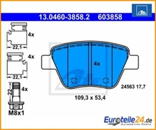 Brake pad set, disc brake ATE 13.0460-3858.2 for VW EOS