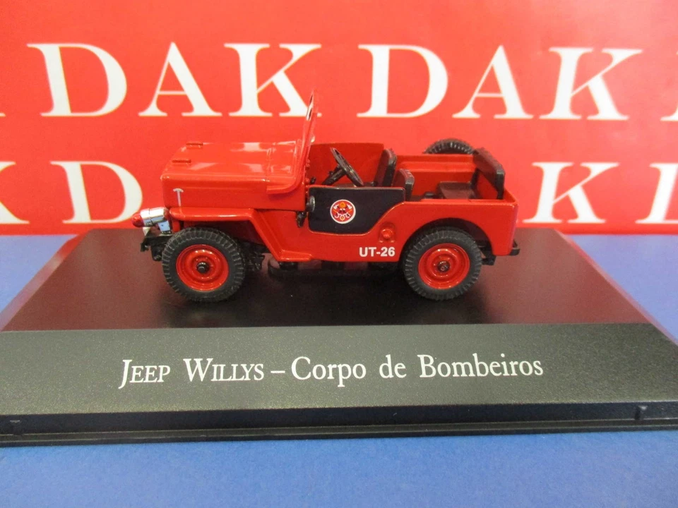 Die cast 1/43 Modellino Auto Willys Jeep Pompieri Brasile - Immagine 2 di 4