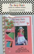 The Sassy Skein Cross My Heart Dress Pattern 1070 with 6 Buttons Girls 18m-4T