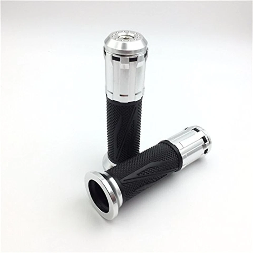 Empuñaduras de manillar de goma plateadas CNC "s" de 7/8" para Honda CBR F3 F4i 900 929 CBF600 Foto 3 de 4