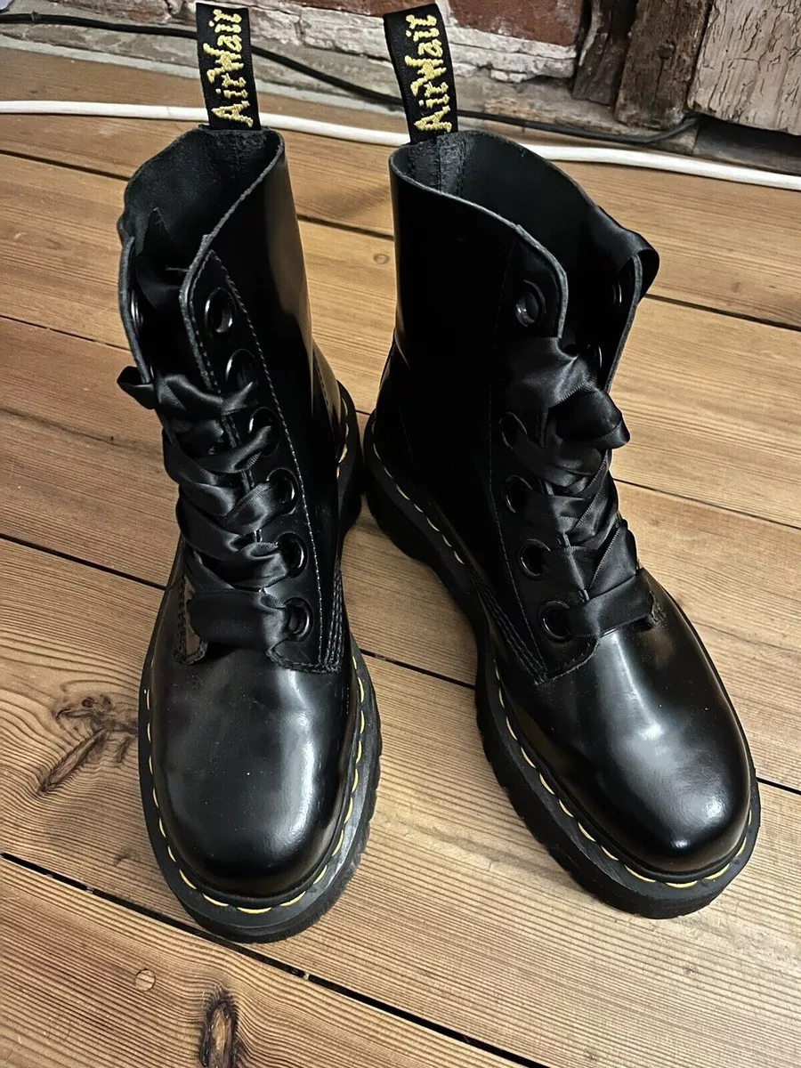 Dr Martens MOLLY double sole quad platform leather boots UK 6 EU