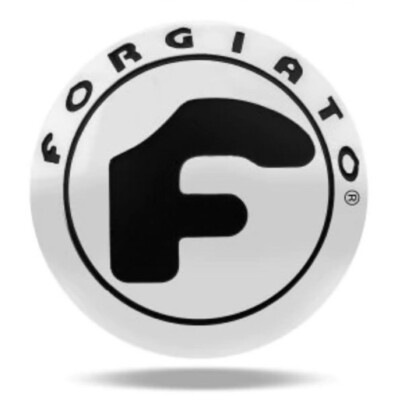 Single (1) FLOATING Forgiato Wheels Chrome Finish W/ Black F Logo Center Cap New
