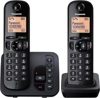 Panasonic KX-TGC222EB DECT Cordless Phone with Answering Machine, 1.6 Inch Easy-