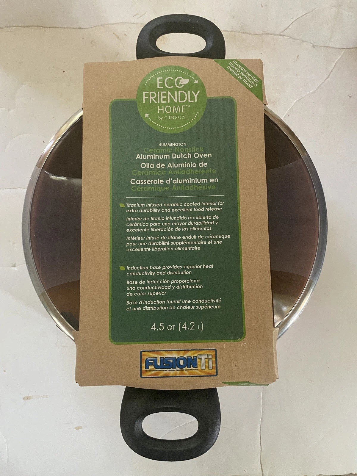 Gibson Fusion Ti 4.5 Qt Dutch Oven /Lid Eco Friendly Non Stick NEW